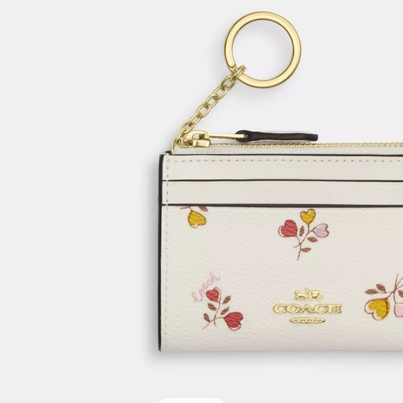 NWT COACH Mini Skinny Id Case With Heart Print - Picture 2 of 5